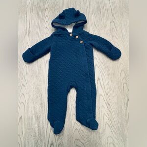 Carter’s Baby Long Sleeve Quilted Jumpsuit In Dark Blue Size 6 Months
